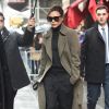 Victoria Beckham, toute de Victoria Beckham vêtue, quitte le restaurant français Balthazar dans le quartier de Soho à New York. Le 11 février 2018.