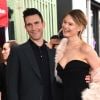 Adam Levine et sa femme Behati Prinsloo - Adam Levine reçoit son étoile sur le Walk of Fame à Hollywood, le 10 février 2017 © Chris Delmas/Bestimage