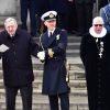 Le roi Constantin II et la reine Anne-Marie - La famille royale de Danemark à la sortie des obsèques du prince Henrik de Danemark en l'église du château de Christianborg à Copenhague. Le 20 février 2018 20/02/2018 - Copenhague