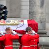 La famille royale de Danemark à la sortie des obsèques du prince Henrik de Danemark en l'église du château de Christianborg à Copenhague. Le 20 février 2018 20/02/2018 - Copenhague