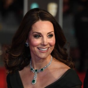 Kate Middleton (enceinte) et le prince William à la 71ème cérémonie des British Academy Film Awards (BAFTA) au Royal Abert Hall à Londres, le 18 février 2018.