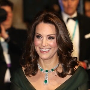 Kate Middleton (enceinte) et le prince William à la 71ème cérémonie des British Academy Film Awards (BAFTA) au Royal Abert Hall à Londres, le 18 février 2018.