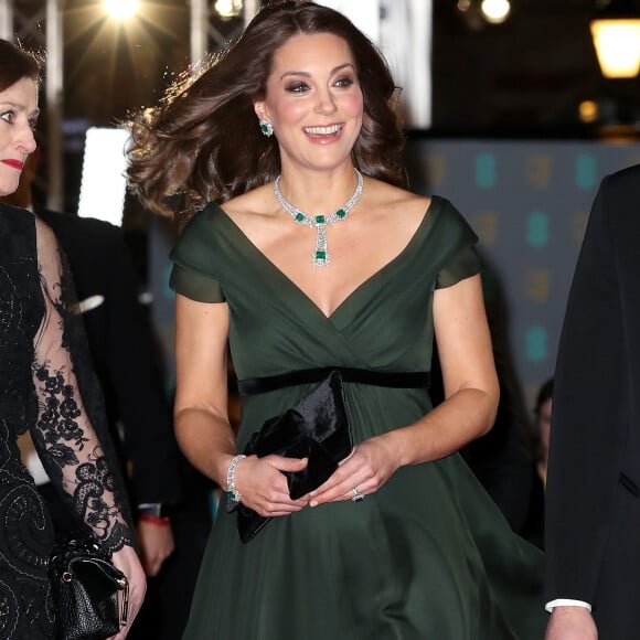 Kate Middleton (enceinte) et le prince William à la 71ème cérémonie des British Academy Film Awards (BAFTA) au Royal Abert Hall à Londres, le 18 février 2018.