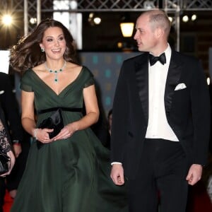 Kate Middleton (enceinte) et le prince William à la 71ème cérémonie des British Academy Film Awards (BAFTA) au Royal Abert Hall à Londres, le 18 février 2018.