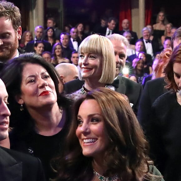 Kate Middleton (enceinte) et le prince William à la 71ème cérémonie des British Academy Film Awards (BAFTA) au Royal Abert Hall à Londres, le 18 février 2018.