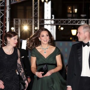 Kate Middleton (enceinte) et le prince William à la 71ème cérémonie des British Academy Film Awards (BAFTA) au Royal Abert Hall à Londres, le 18 février 2018.