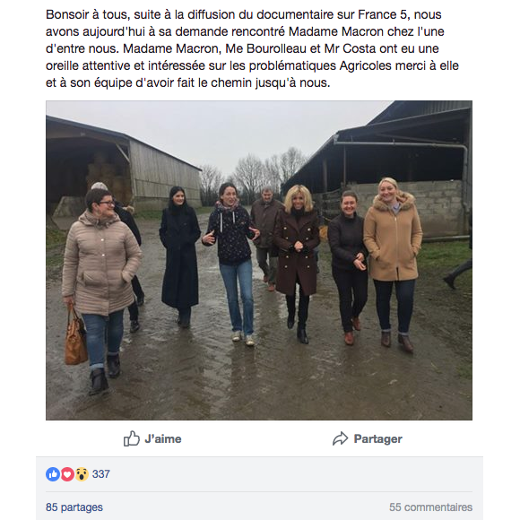 Capture d'écran d'un post sur le groupe des Foulards Noirs.