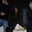 David Ginola et sa compagne Maeva Denat - People au match de football entre l'Olympique de Marseille et le Paris-Saint-Germain au stade vélodrome à Marseille le 26 février 2017.