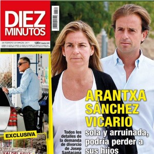 Couverture du magazine espagnol Diez Minutos, numéro consacré en février 2018 au divorce brutal d'Arantxa Sanchez Vicario et Josep Santacana.