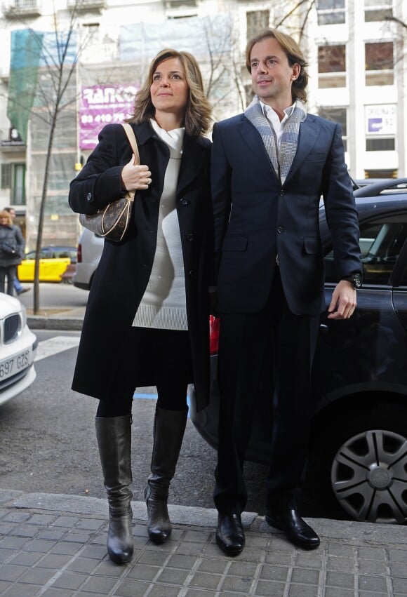 Arantxa Sanchez Vicario en février 2012 à Barcelone avec son mari Josep Santacana lors de la présentation de son autobiographie, dans laquelle elle accusait sa famille de l'avoir spoliée de sa fortune.