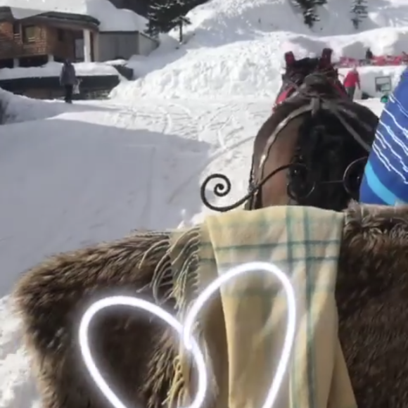 Sylvie Tellier en vacances au ski avec sa famille.