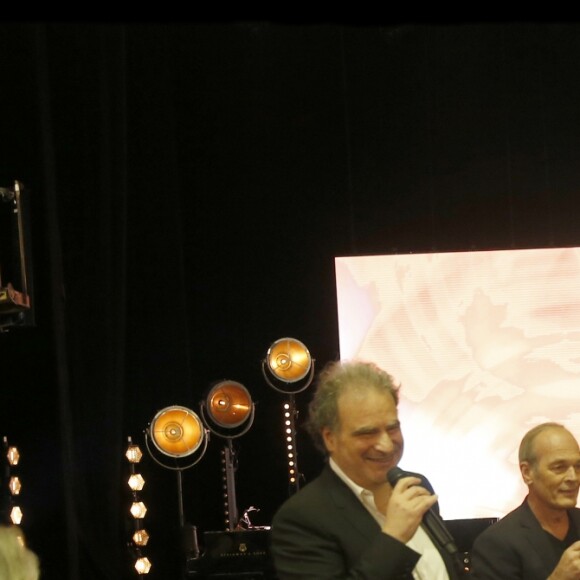 Exclusif - Raphaël Mezrahi et Laurent Baffie - 5e édition de "La Nuit de la Déprime" aux Folies Bergère à Paris le 12 février 2018. © Alain Guizard/Bestimage