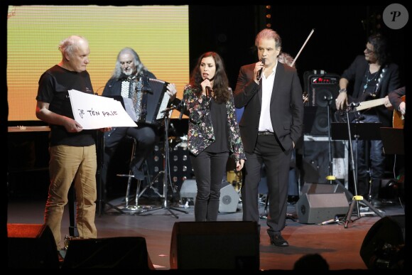 Exclusif - Jean-François Gallotte, Olivia Ruiz, Raphaël Mezrahi - 5e édition de "La Nuit de la Déprime" aux Folies Bergère à Paris le 12 février 2018. © Alain Guizard/Bestimage