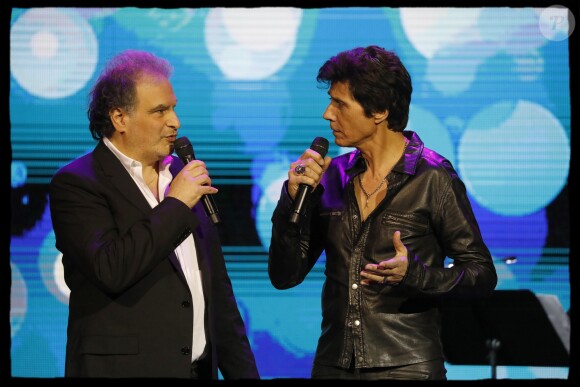 Exclusif - Raphaël Mezrahi et Jean-Luc Lahaye - 5e édition de "La Nuit de la Déprime" aux Folies Bergère à Paris le 12 février 2018. © Alain Guizard/Bestimage
