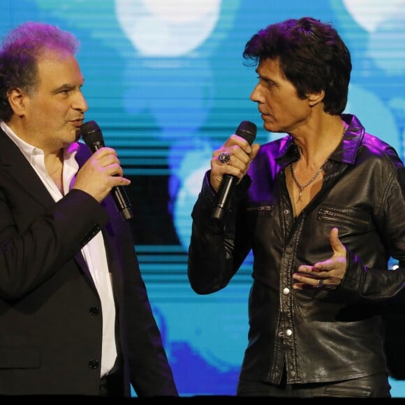 Exclusif - Raphaël Mezrahi et Jean-Luc Lahaye - 5e édition de "La Nuit de la Déprime" aux Folies Bergère à Paris le 12 février 2018. © Alain Guizard/Bestimage