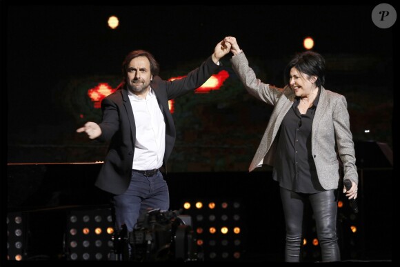 Exclusif - André Manoukian, Liane Foly et Raphaël Mezrahi - 5e édition de "La Nuit de la Déprime" aux Folies Bergère à Paris le 12 février 2018. © Alain Guizard/Bestimage