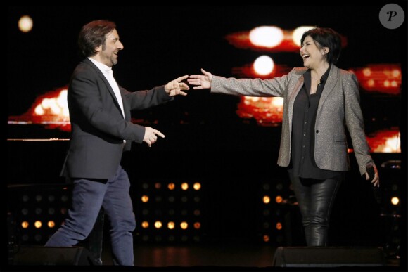Exclusif - André Manoukian, Liane Foly et Raphaël Mezrahi - 5e édition de "La Nuit de la Déprime" aux Folies Bergère à Paris le 12 février 2018. © Alain Guizard/Bestimage