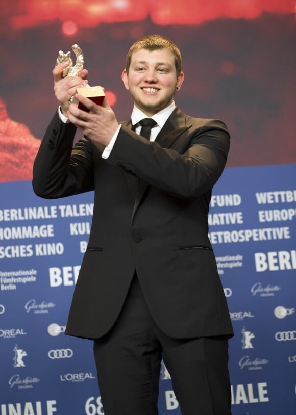 Anthony Bajon (Ours d'argent du meilleur acteur) - Conférence de presse après la cérémonie de clôture du 68ème Festival du Film de Berlin, La Berlinale. Le 24 février 2018