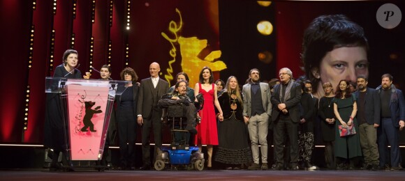 Christian Bayerlein, Adina Pintilie (Ours d'or du meilleur film pour "Touch me not") - Cérémonie de clôture du 68ème Festival du Film de Berlin, La Berlinale. Le 24 février 2018