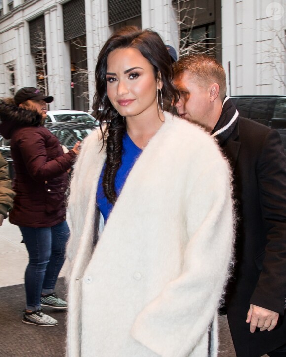 Demi Lovato arrive à son hôtel à New York. Le 24 janvier 2018