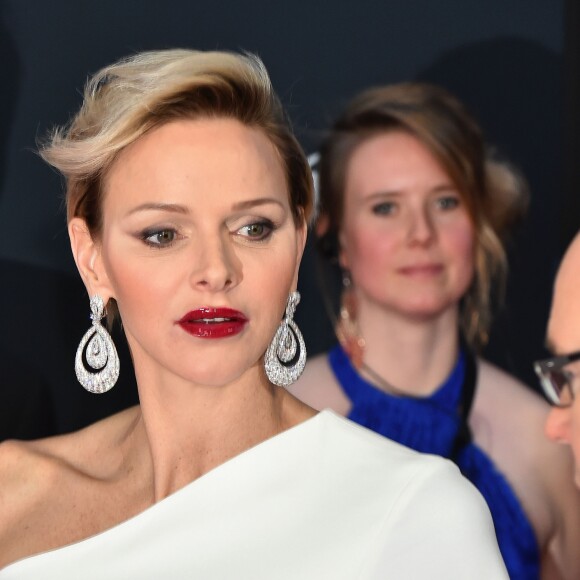 La princesse Charlene et le prince Albert II de Monaco lors des Laureus World Sports Awards 2018 au Sporting Monte-Carlo à Monaco le 27 février 2018. © Bruno Bebert / Bestimage