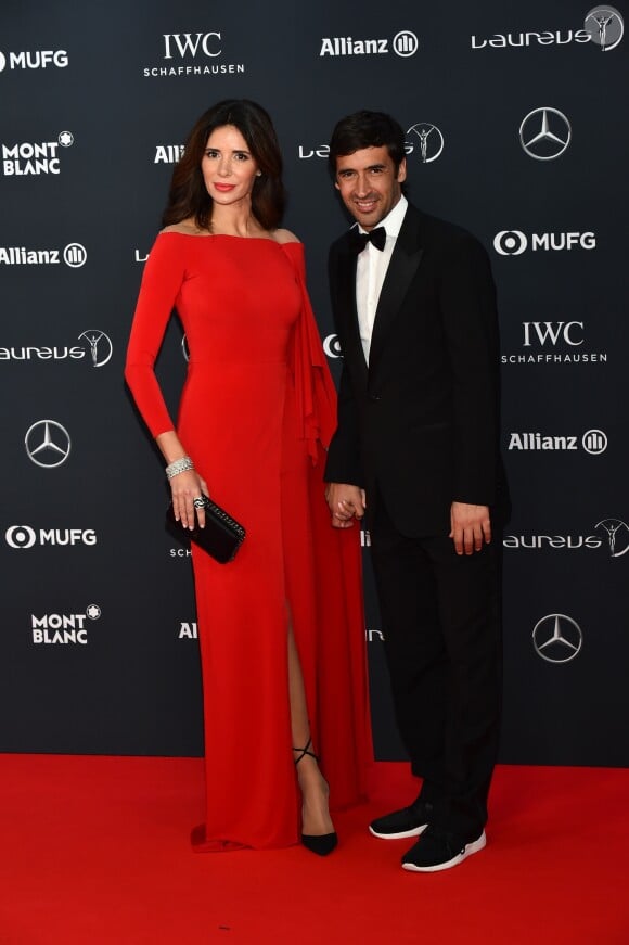 Raul et sa femme Mamen Sanz lors des Laureus World Sports Awards 2018 au Sporting Monte-Carlo à Monaco le 27 février 2018. © Bruno Bebert / Bestimage