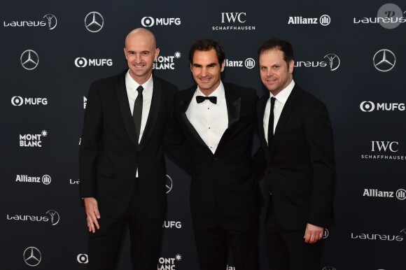 Roger Federer, recordman du nombre de trophées (6), lors des Laureus World Sports Awards 2018 au Sporting Monte-Carlo à Monaco le 27 février 2018. © Bruno Bebert / Bestimage