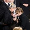 Exclusif - Jean Reno, Laeticia Hallyday, ses fille Joy et Jade, Nathalie Baye - Personnalités aux obsèques du chanteur Johnny Hallyday en l\'église La Madeleine à Paris, France, le 9 décembre 2017. © Borde-Jacovides/Bestimage