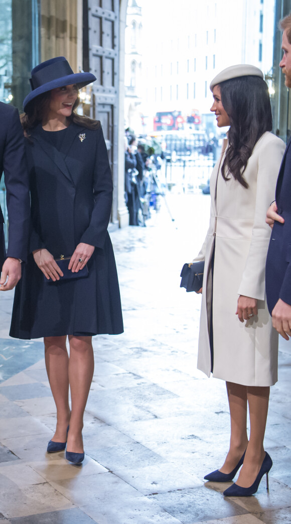 Kate Middleton, duchesse de Cambridge, enceinte, et Meghan Markle - La famille royale d'Angleterre lors de la cérémonie du Commonwealth en l'abbaye Westminster à Londres.