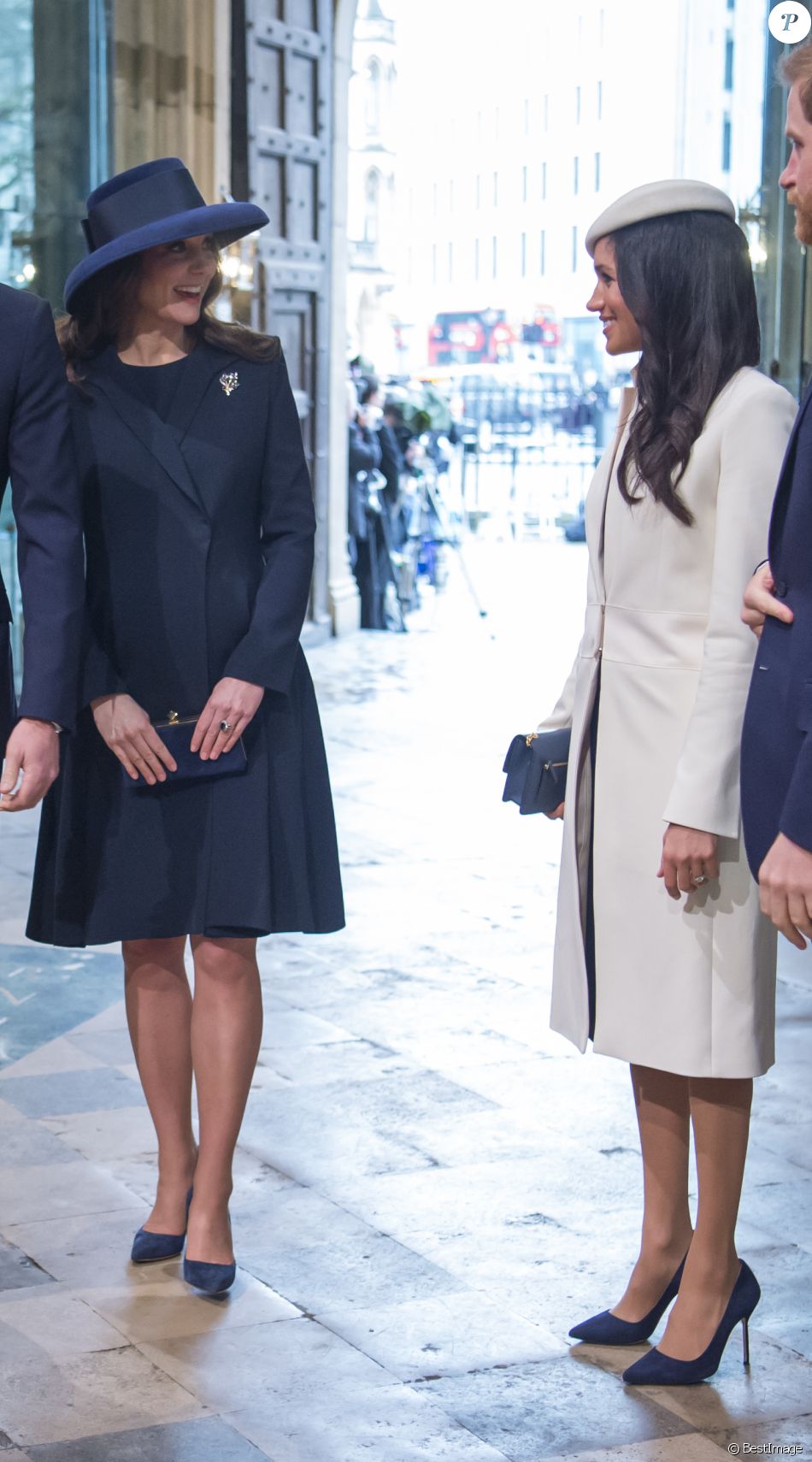 Kate Middleton, duchesse de Cambridge, enceinte, et Meghan Markle - La famille royale d&#039;Angleterre lors de la cérémonie du Commonwealth en l&#039;abbaye Westminster à Londres.