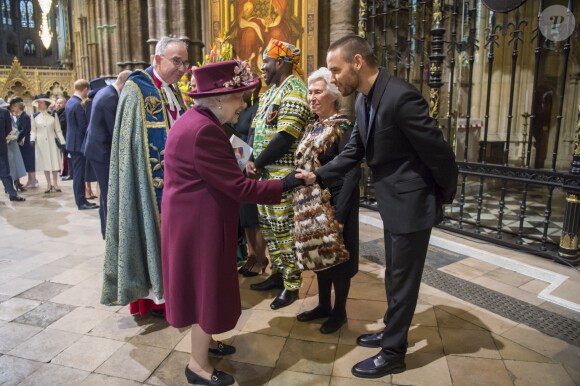 La reine Elisabeth II d'Angleterre et Liam Payne - La famille royale d'Angleterre lors de la cérémonie du Commonwealth en l'abbaye Westminster à Londres. Le 12 mars 2018  Annual multi-faith service in celebration of the Commonwealth. 12 March 2018.12/03/2018 - Londres