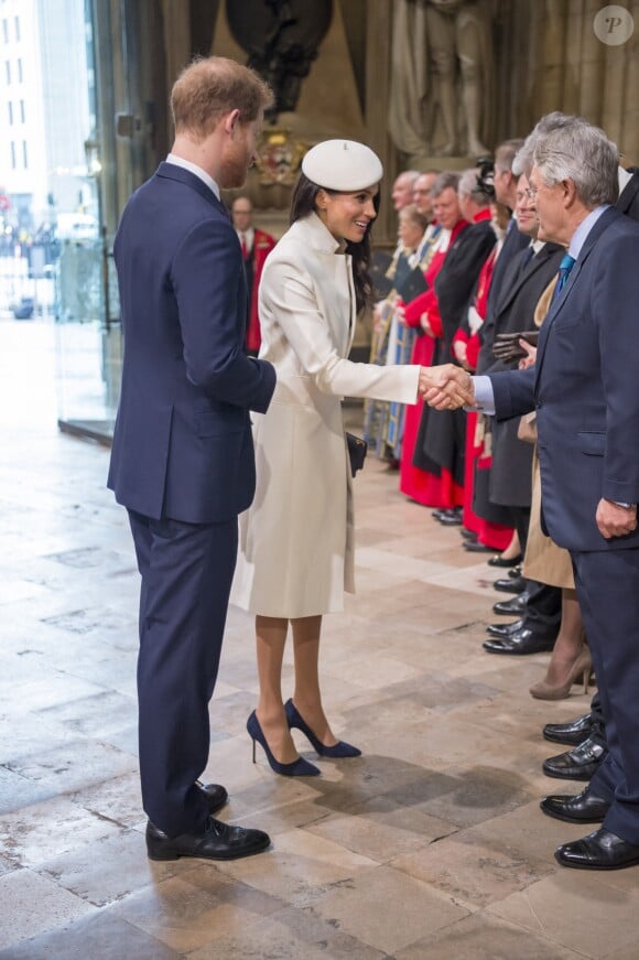 Le prince Harry et Meghan Markle - La famille royale d'Angleterre lors de la cérémonie du Commonwealth en l'abbaye Westminster à Londres.