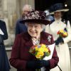 La reine Elisabeth II d'Angleterre - La famille royale d'Angleterre à son arrivée à la cérémonie du Commonwealth en l'abbaye Westminster à Londres. Le 12 mars 2018  Annual multi-faith service in celebration of the Commonwealth. 12 March 2018.12/03/2018 - Londres