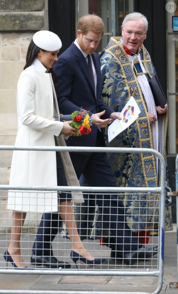 Le prince Harry et sa fiancée Meghan Markle - La famille royale d'Angleterre quitte la cérémonie du Commonwealth en l'abbaye Westminster à Londres. Le 12 mars 2018  Royal family leave Westminster Abbey after the Commonwealth day service, London on March 12, 2018.12/03/2018 - Londres