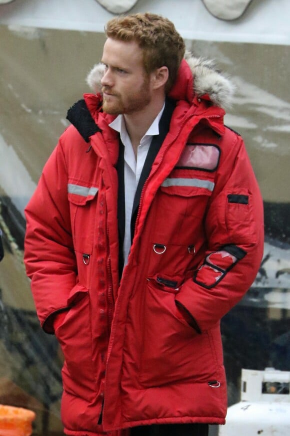 L'acteur Murray Fraser, qui incarne le prince Harry dans le téléfilm Lifetime Harry & Meghan : A Royal Romance, le 14 février 2018 à Vancouver au début du tournage.