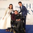 Felicity Jones, Eddie Redmayne, Stephen Hawking - Première du film "The Theory of Everything" à Londres le 9 décembre 2014.