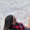La playmate et star de la télé réalité Claudia Romani sur la plage à Miami le 12 mars 2018.