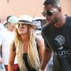 Khloe Kardashian et son nouveau compagnon Tristan Thompson à leur arrivée au restaurant Benihana à Los Angeles. Le 5 juillet 2017.