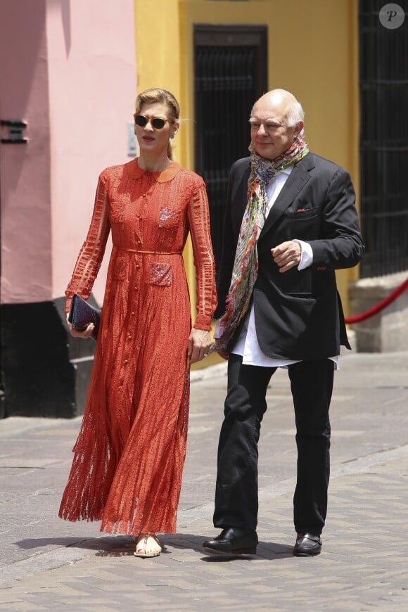 Rolf Sachs et sa compagne la princesse Mafalda de Hesse - Mariage du prince Christian de Hanovre avec Alessandra de Osma à Lima au Pérou le 16 mars 2018. 