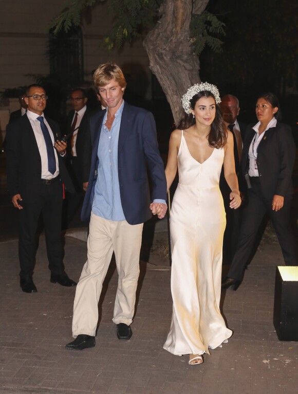 Le prince Christian de Hanovre et sa femme Alessandra de Osma - Arrivées au cocktail lors du mariage du prince Christian de Hanovre avec Alessandra de Osma à Lima au Pérou, le 16 mars 2018.