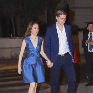 La princesse Alexandra de Hanovre et son compagnon Ben-Silvester Strautmann - Arrivées au cocktail lors du mariage du prince Christian de Hanovre avec Alessandra de Osma à Lima au Pérou, le 16 mars 2018.