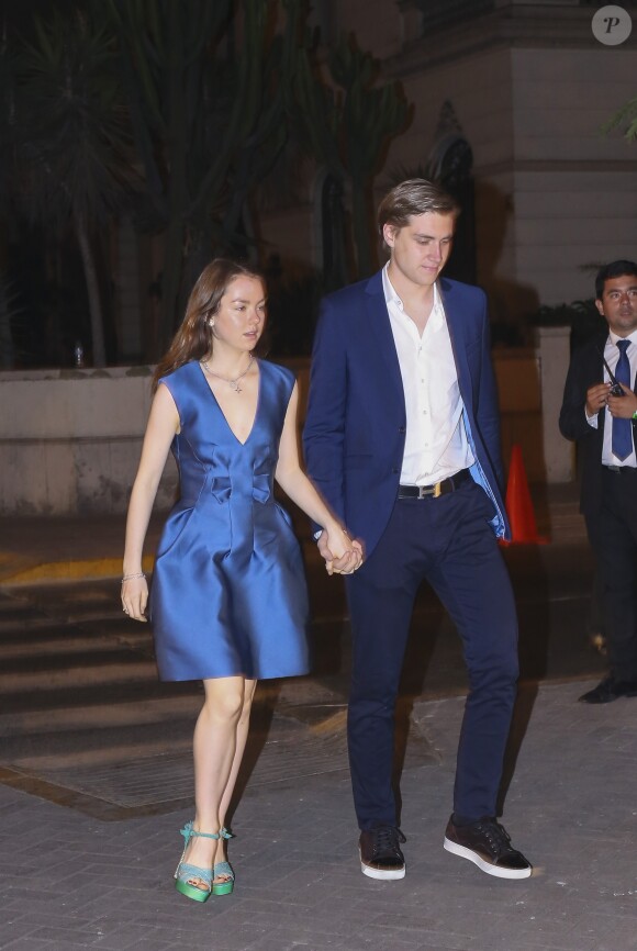 La princesse Alexandra de Hanovre et son compagnon Ben-Silvester Strautmann - Arrivées au cocktail lors du mariage du prince Christian de Hanovre avec Alessandra de Osma à Lima au Pérou, le 16 mars 2018.