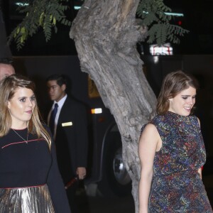 La princesse Eugenie et la princesse Béatrice d'York - Arrivées au cocktail lors du mariage du prince Christian de Hanovre avec Alessandra de Osma à Lima au Pérou, le 16 mars 2018.