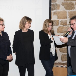 Veronica Antonelli, Isabelle Ithurburu, Valérie Trierweiler - Tirage national du Don'actions du Secours Populaire à Paris, le 16 mars 2018.