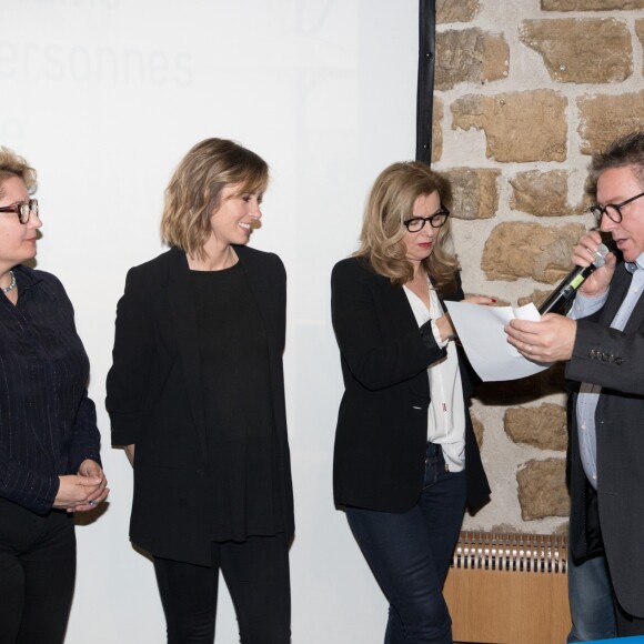 Veronica Antonelli, Isabelle Ithurburu, Valérie Trierweiler - Tirage national du Don'actions du Secours Populaire à Paris, le 16 mars 2018.