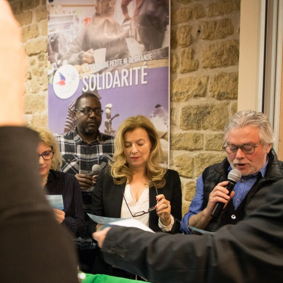 Valérie Trierweiler, Christian Rauth - Tirage national du Don'actions du Secours Populaire à Paris, le 16 mars 2018.