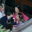 Le prince Christian de Hanovre avec sa femme Alessandra de Osma et la mère de celle-ci, Elizabeth Foy Vasquez, lors du dîner à la veille de leur mariage religieux, au restaurant Osaka dans le quartier de San Isidro à Lima au Pérou le 16 mars 2018.