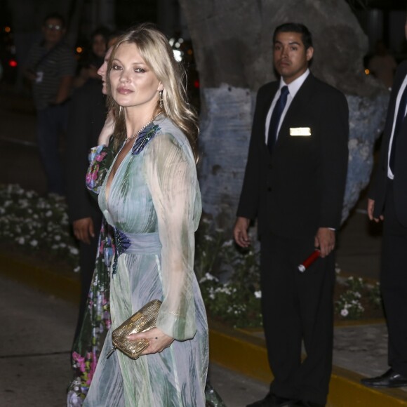 Kate Moss au dîner de gala du mariage du prince Christian de Hanovre et d'Alessandra de Osma au Musée Pedro de Osma à Lima au Pérou, le 17 mars 2018.