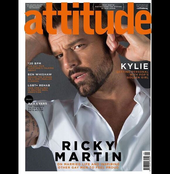 Ricky Martin en coverture de Attitude, mai 2018