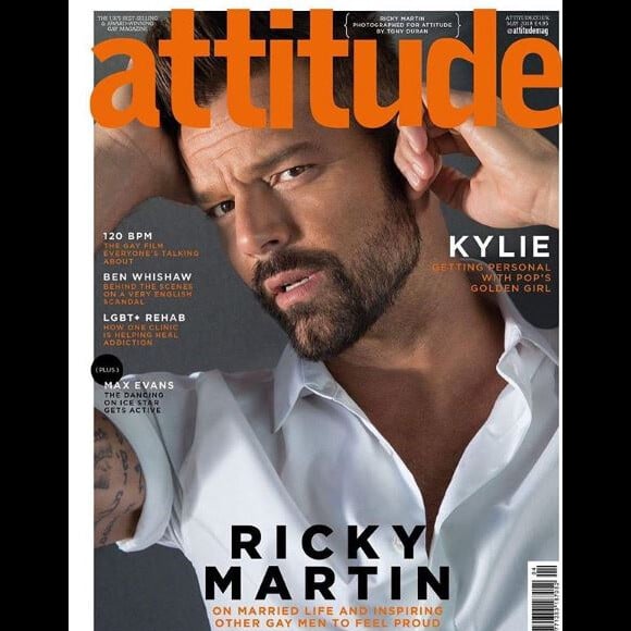 Ricky Martin en coverture de Attitude, mai 2018